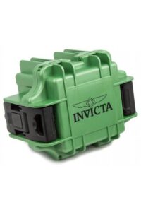 Invicta Estuche de buceo de coleccionista impermeable negra con ranura para reloj, verde-, Elegante