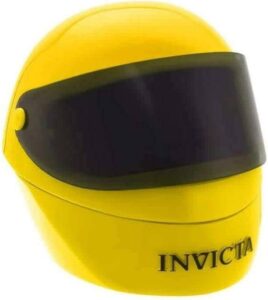 ESTUCHE DE CASCO AMARILLO Invicta Caja de colección para reloj, color amarillo y negro