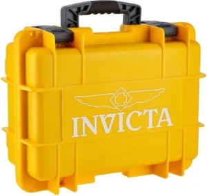ESTUCHE INVICTA ESTILO MALETA DE IMPACTO INVICTA PARA 8 RELOJES AMARILLA