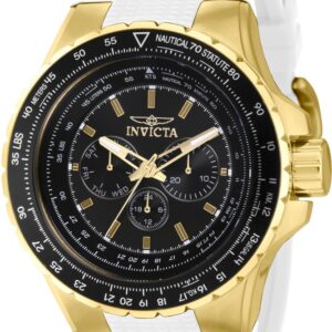 Invicta Aviator Reloj movimiento de Blanco Y Dorado 50mm