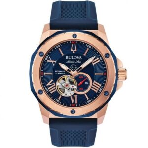 Bulova Mens Marine Star Automatic Blue Dial Watch | 45mm | 98A227